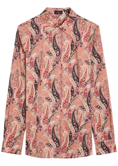 Etro Paisley-print Cotton-blend Poplin Shirt In Multi