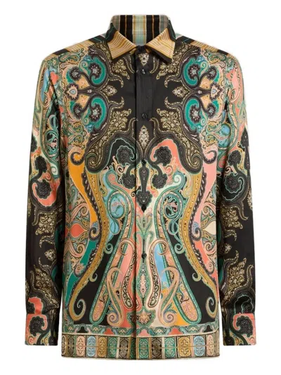 ETRO PAISLEY-PRINT STRIPED SHIRT
