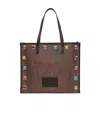 Etro Medium Paisley Shopping Bag With Stone Embellishment In Brown
