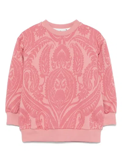 Etro Kids' Paisley-print Sweatshirt In 粉色