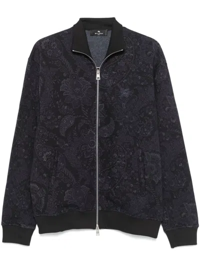 Etro Paisley-print Sweatshirt In Blue