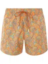 Etro Paisley-print Swim Shorts In Orange