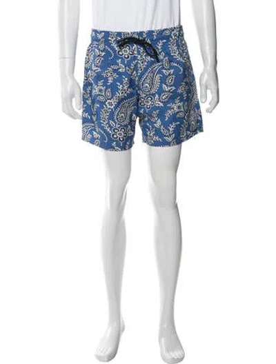 Pre-owned Etro Paisley Print Swim Trunks In Blue