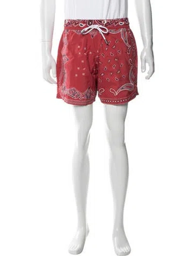 Pre-owned Etro Paisley Print Swim Trunks In Red