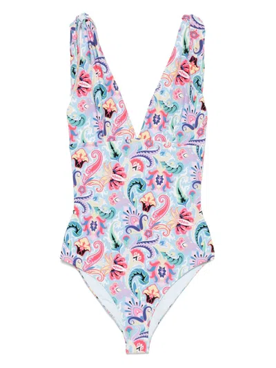 Etro Paisley-print Swimsuit In Blue