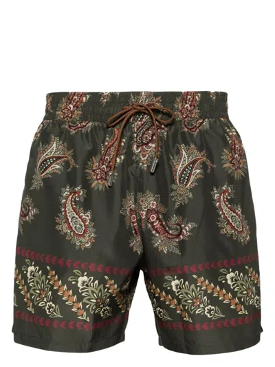 Etro Paisley Print Swimsuit In Green