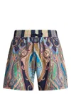 Etro Vibrant Paisley Pattern Boxer Swimsuit In Multicolour