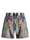 Etro Vibrant Paisley Pattern Boxer Swimsuit In Multicolour