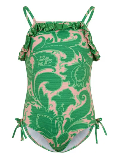 Etro Kids' Paisley-print Swimsuit In Pink