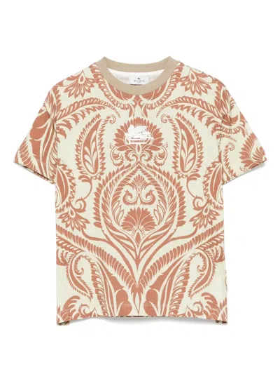 Etro Kids' Paisley-print T-shirt In Beige