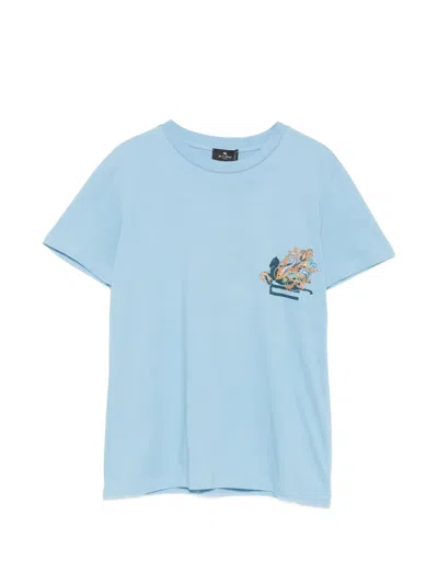 Etro Paisley Print T-shirt In Blue