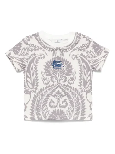 Etro Babies' Paisley-print T-shirt In Grey