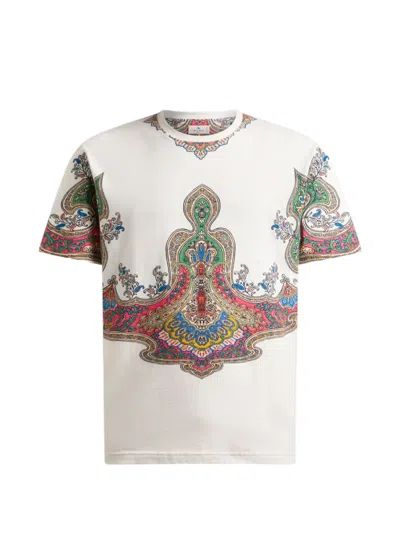Etro Paisley-print T-shirt In Neutral