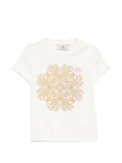 Etro Babies' Paisley Print T-shirt In Neutral