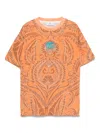 Etro T-shirt Mit Paisley-print In Orange