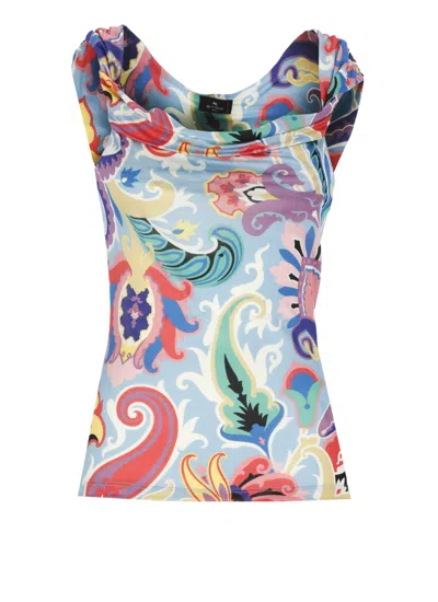 Etro Paisley Top In Multicolour