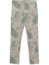 Etro Paisley-print Tapered Trousers In Blau