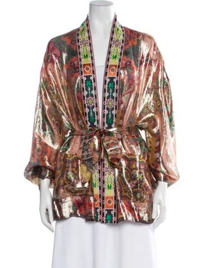 Pre-owned Etro Paisley Print Three-quarter Sleeve Blouse