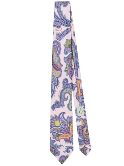 Etro Paisley-print Tie In Blue