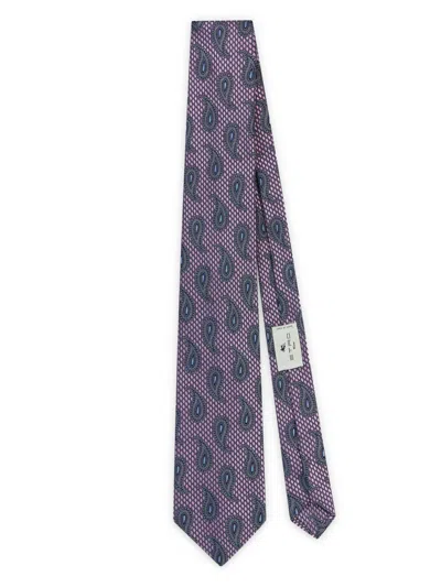 Etro Paisley-print Tie In Blue