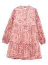 Etro Paisley-print Tiered Dress In Pink