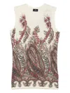 Etro , Silk And Cashmere Top With Placed Print, Woman, Multicolour, Size 44
