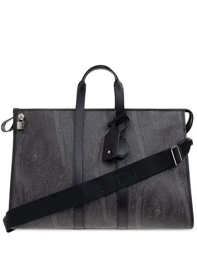 Etro Paisley-print Travel Bag In Grey