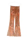 Etro Paisley-print Flared Viscose Trousers In Orange