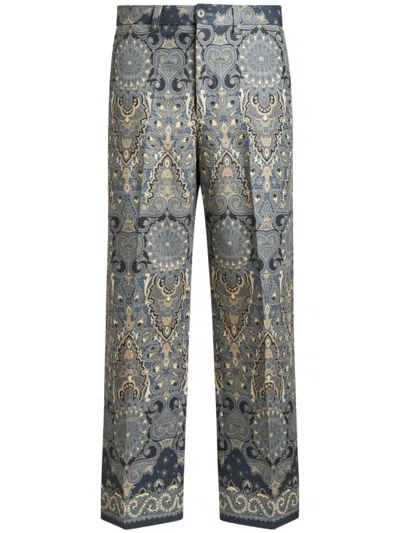 Etro Paisley-print Trousers In Multicolor