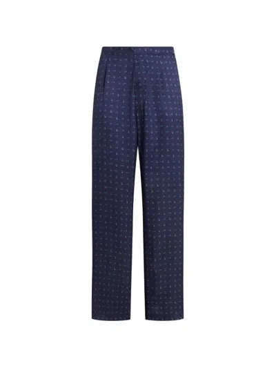 Etro Paisley-print Trousers In Blue