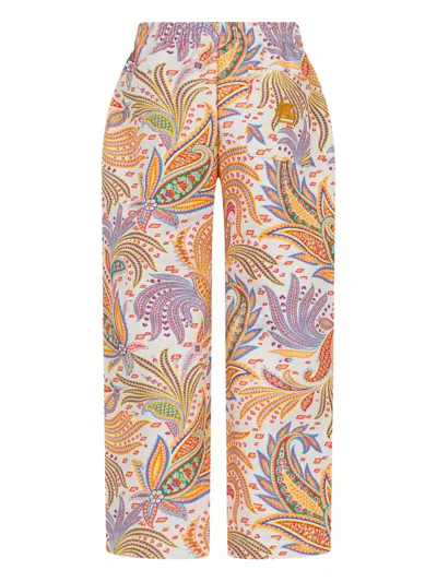 Etro Kids' Paisley-print Trousers In Orange