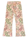 Etro Girl's Paisley-print Bootcut Trousers In Pink