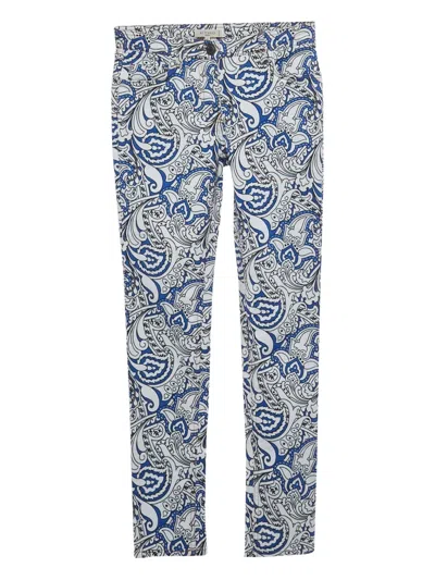 Pre-owned Etro Paisley-print Trousers In White