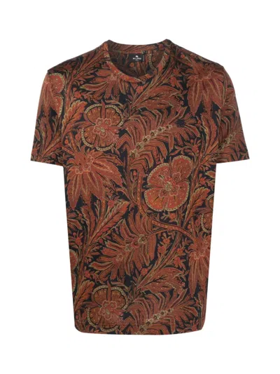 Etro Paisley Print T-shirt In Brown