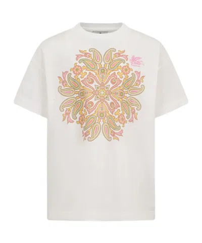 Etro Kids' Paisley Print T-shirt In Black