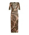 Etro Printed Tulle Midi Dress In Multicolor