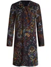 Etro Tunic Dress With Paisley Print In Black