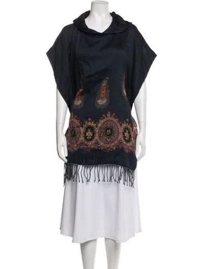 Pre-owned Etro Paisley Print Turtleneck Sweater In Blue