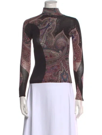 Pre-owned Etro Paisley Print Turtleneck Sweater In Multi