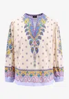Etro Printed Paisley V-neck Knitwear In Multicolor