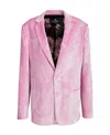 Etro Paisley-print Velvet Blazer In Pink
