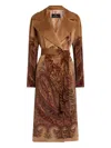 Etro Paisley-print Velvet Coat In Brown
