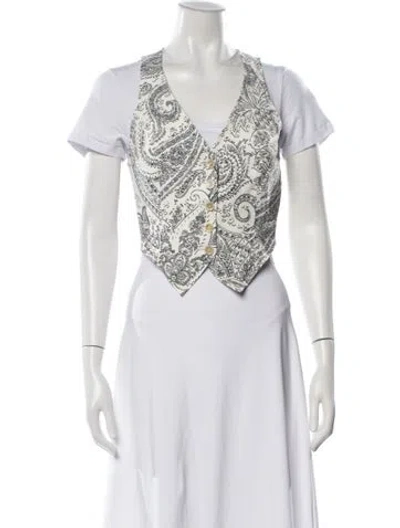 Pre-owned Etro Paisley Print Vest In Black
