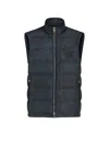 Etro Sleeveless Jacket With Wool Blend Insert In Blue