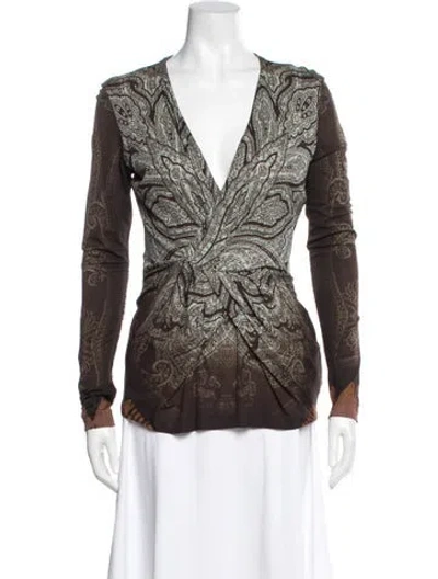 Pre-owned Etro Paisley Print V-neck Blouse In Multi