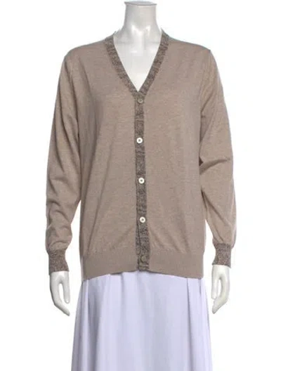 Pre-owned Etro Paisley Print V-neck Sweater In Neutral