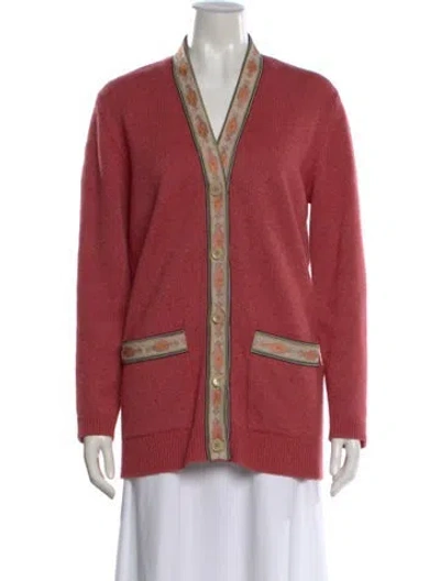 Pre-owned Etro Paisley Print V-neck Sweater In Pink