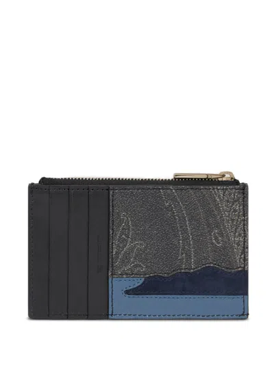 Etro Paisley-print Wallet In Black