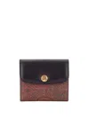Etro Jacquard Paisley Wallet Leather Flap In Black