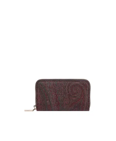 Etro Paisley-print Wallet In Black